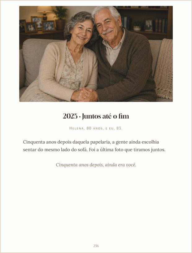 Página do álbum: 2025, a última fotografia do casal