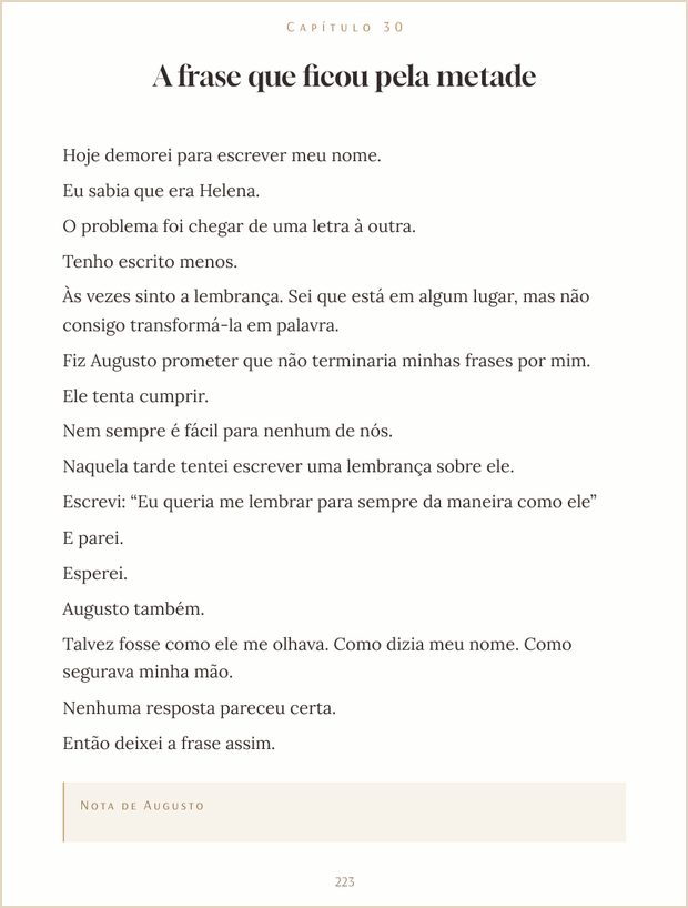 Página 223: capítulo 30, A frase que ficou pela metade